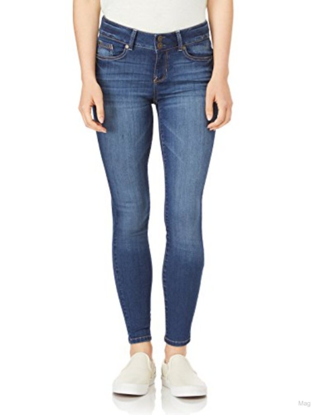 Ultra Skinny Mid-Rise Stretch Jeans with 5-Pocket Denim